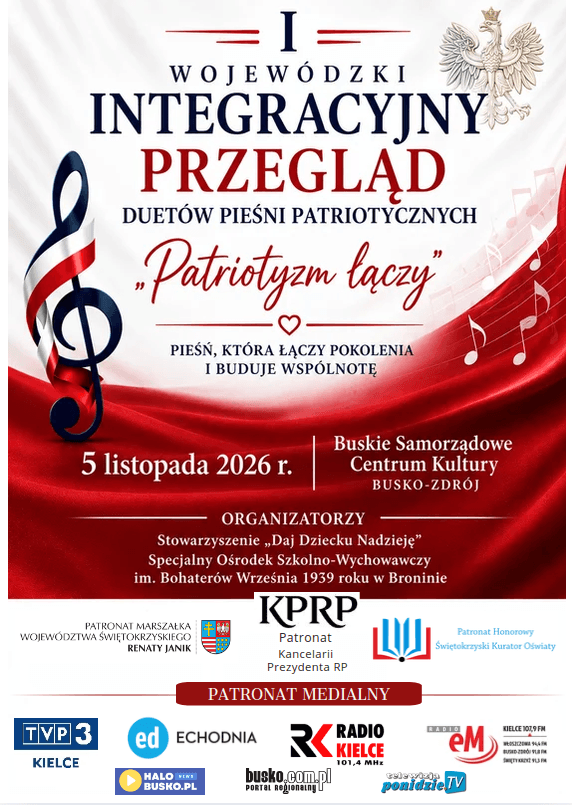 I Wojewódzki Integracyjny Przegląd Duetów Pieśni Patriotycznych „Patriotyzm Łączy” I Wojewódzki Integracyjny Przegląd Duetów Pieśni Patriotycznych „Patriotyzm Łączy”