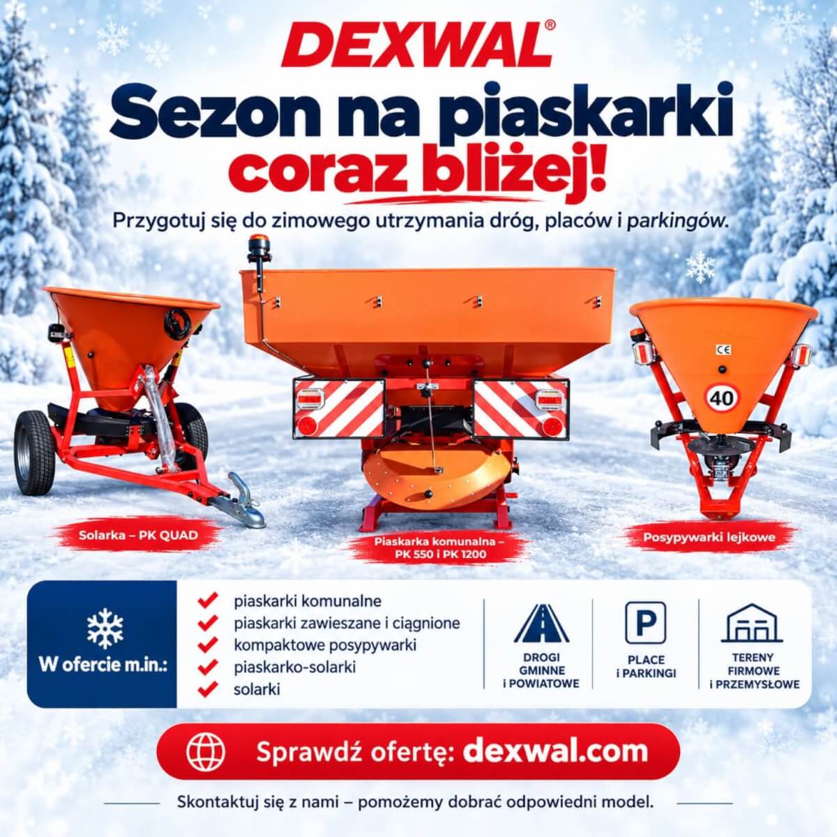 DEXWAL przygotowuje ofertę piaskarek przed zimą