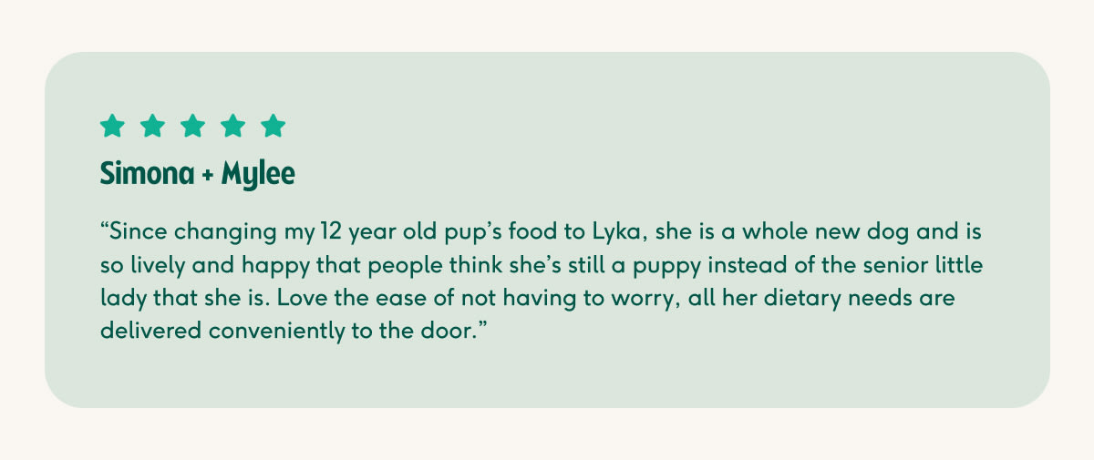 Customer testimonial from Simona and her dog Mylee