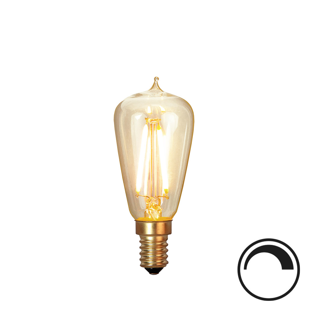 Filamentpære Soft Glow LED ST38 SOFT E14 120LM 821 1,7W DIM