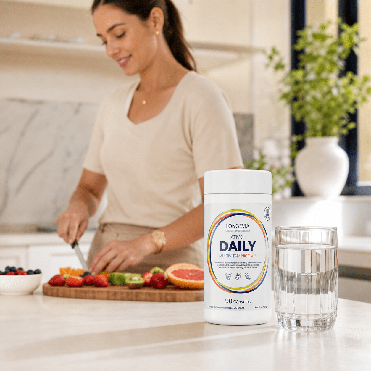 Daily Multivitam&iacute;nico na rotina di&aacute;ria