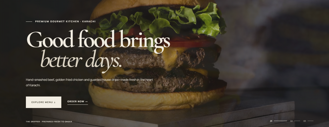 Goofy Cartel restaurant website preview