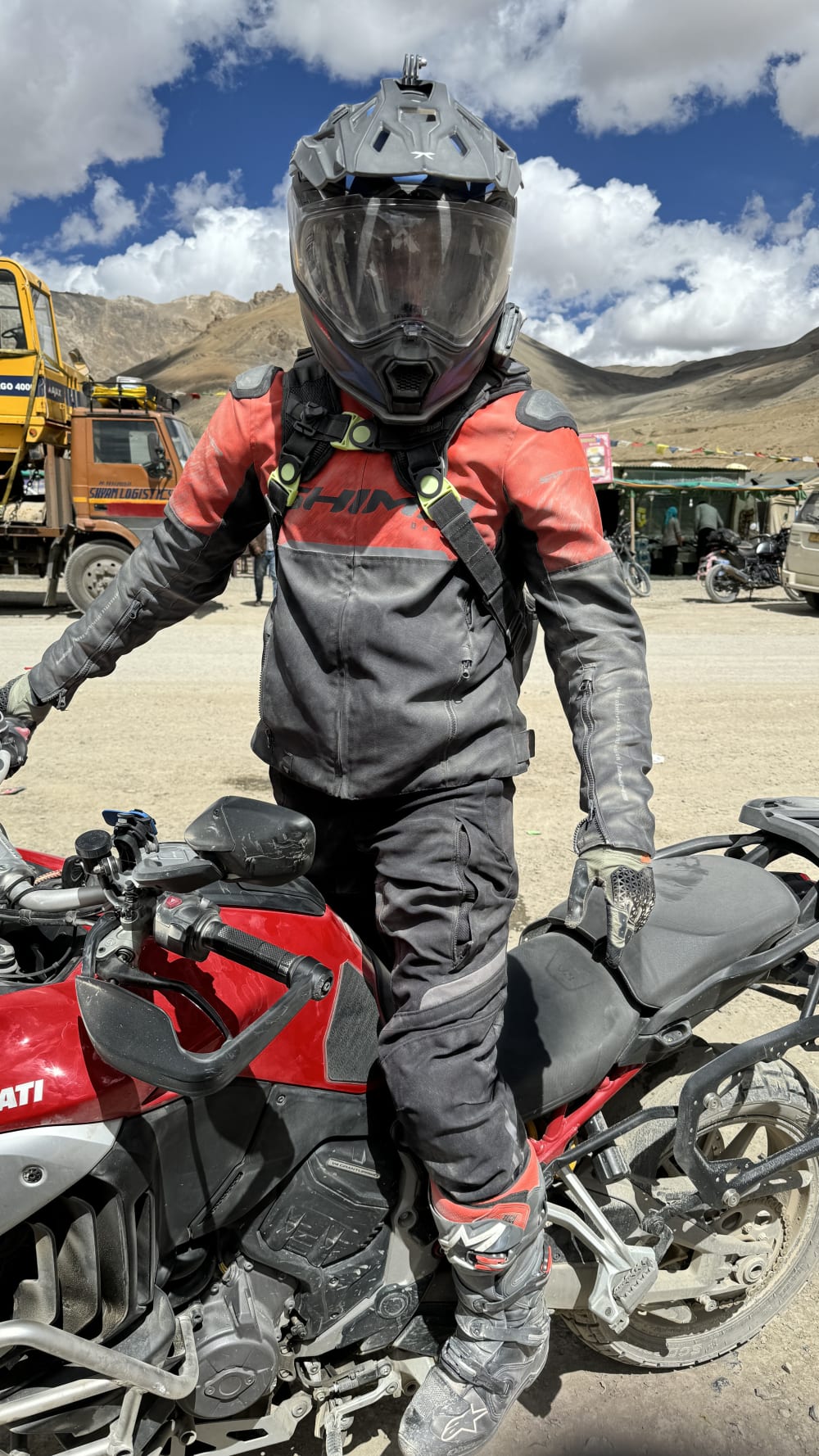 After the Shortcut through a 40degree inclined off-road adventure.