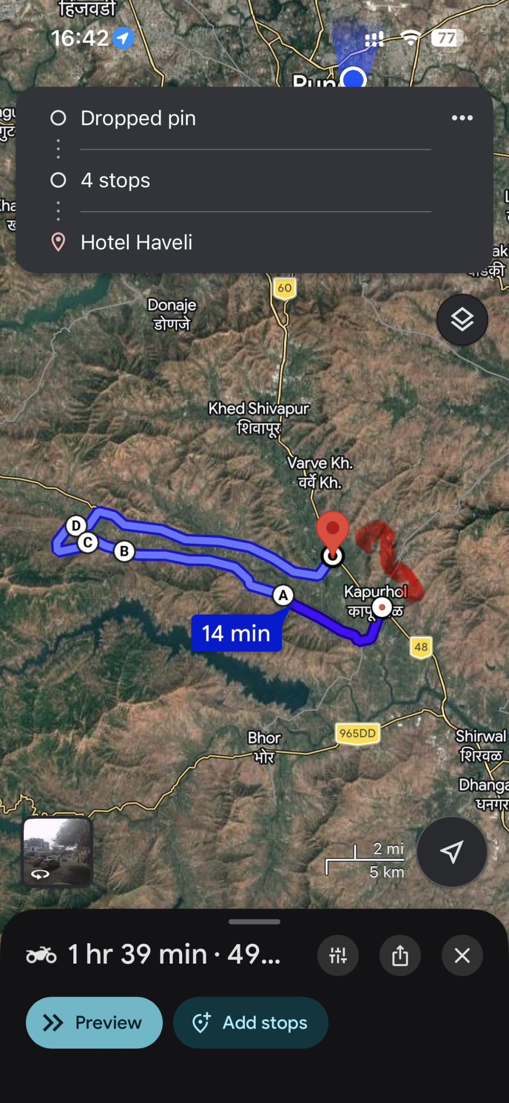 25 KM detour for a 5 KM stretch