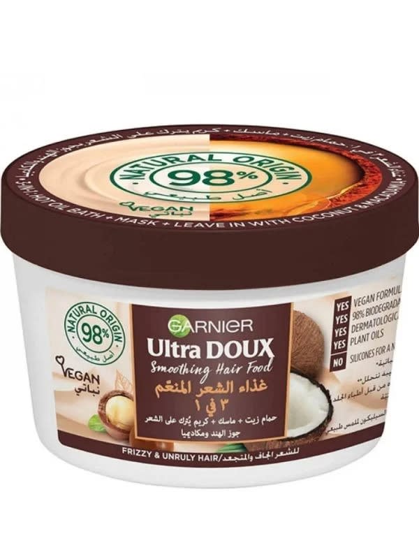 غذاء الشعر المنعم 3 في 1 بجوز الهند والمكاديميا للشعر الجاف والمتجعد من غارنييه الترا دو - 2