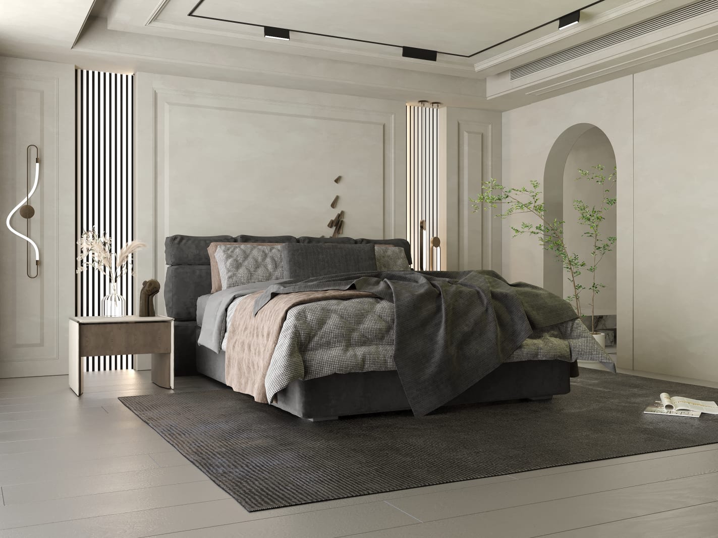 Obsidian Block Bed — primary