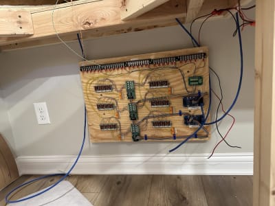 The helix panel mounted in position, ready for connections.