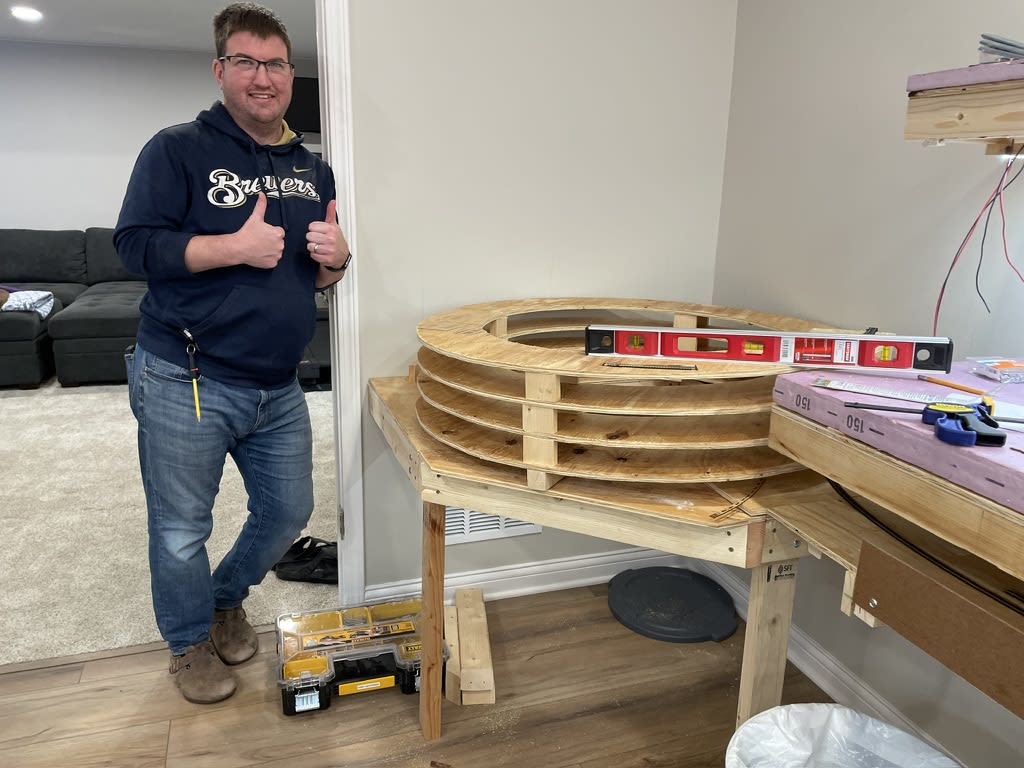 Test-fitting the first rings.