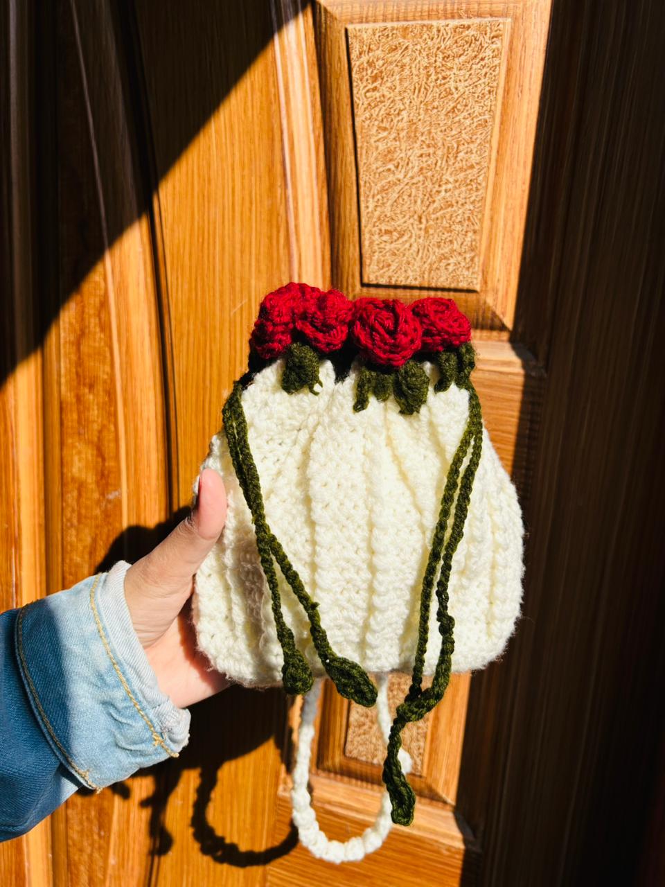Crochet Potli Bag , Handmade Gift bag photo 5