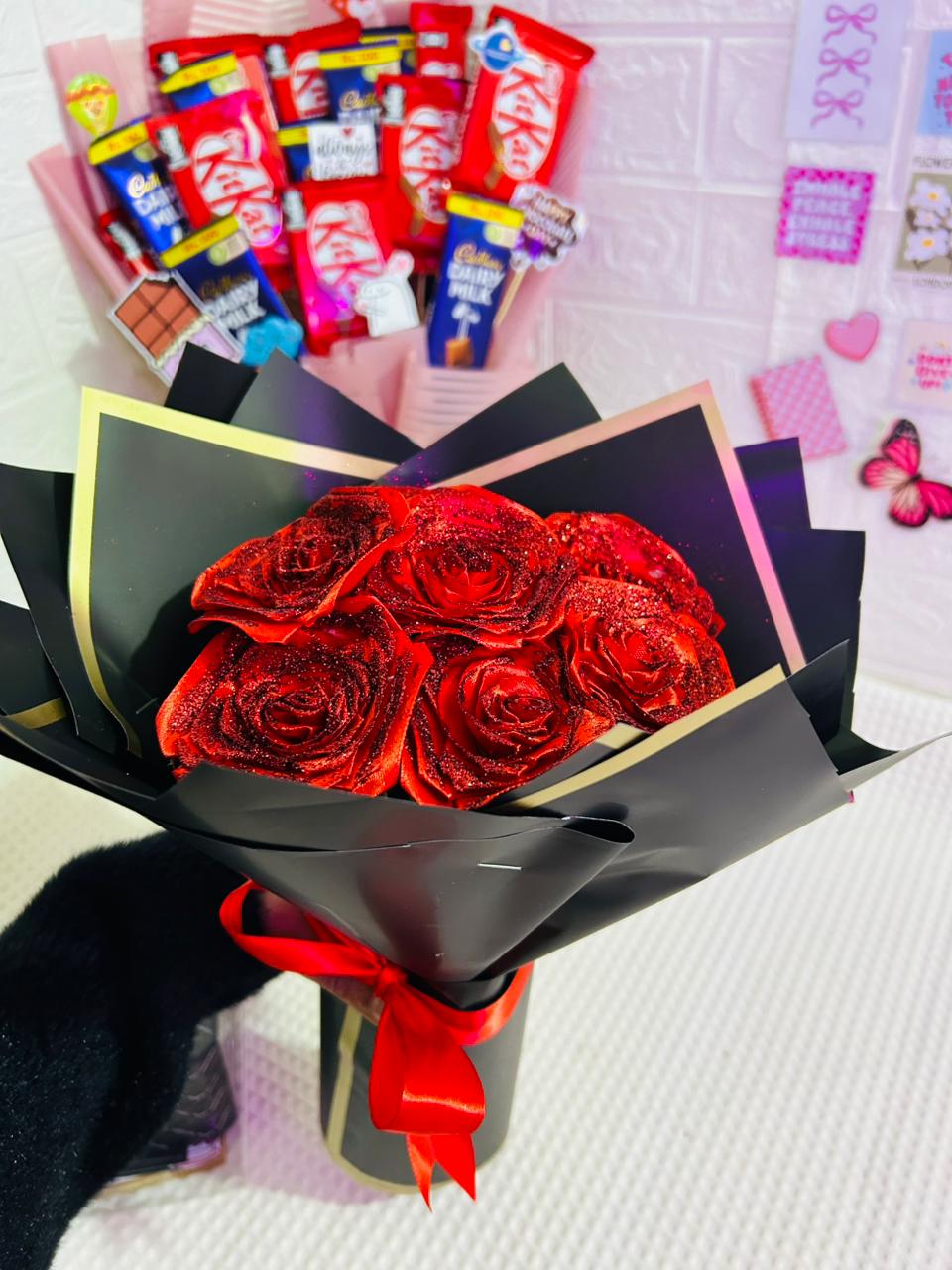Deal (Flower and chocolate bouquet with handmade cards and Watch) photo 4