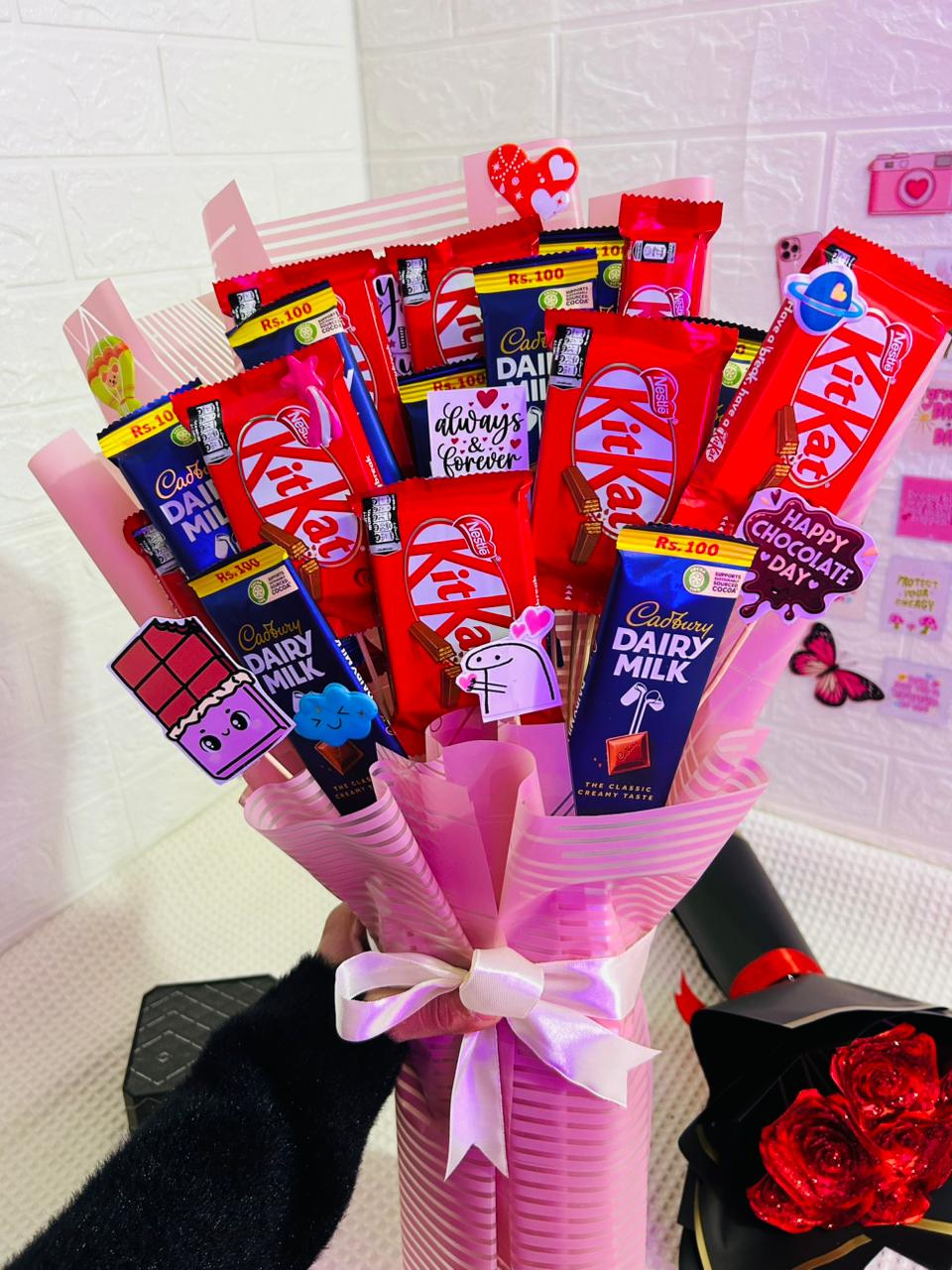 Deal (Flower and chocolate bouquet with handmade cards and Watch) photo 3