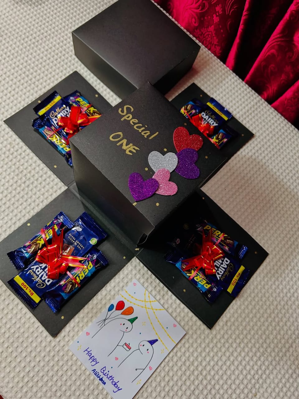 Sorry gift box, Chocolate box with artifical gajjre and mini flower photo 5