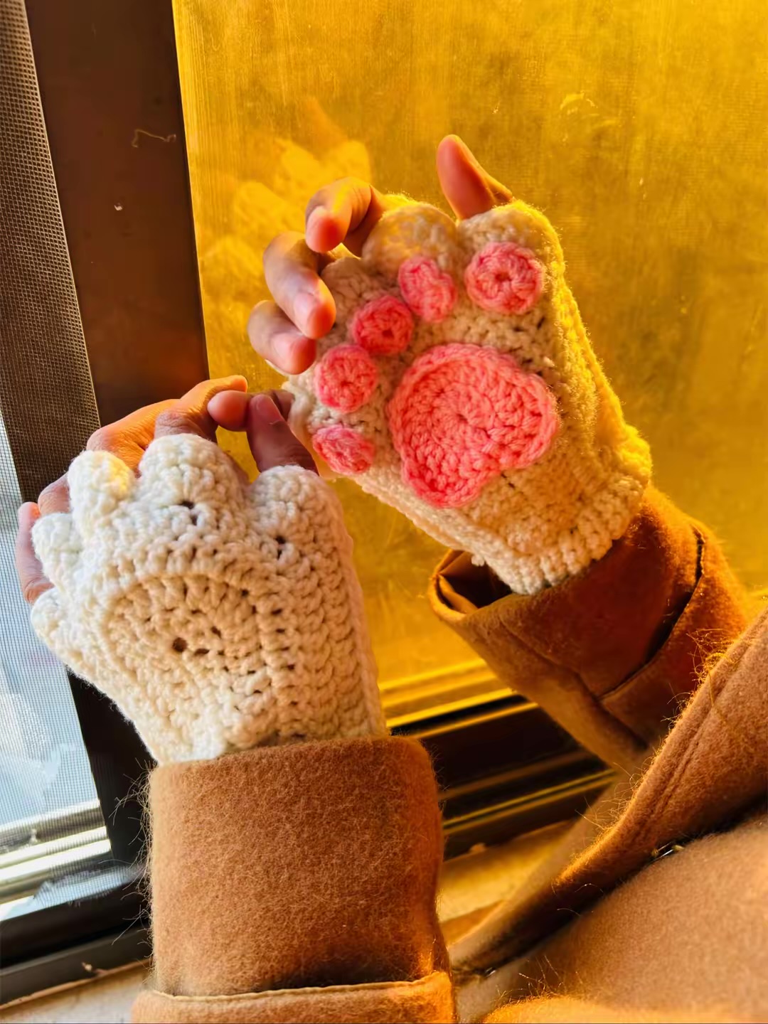 Cat Paw Gloves | Handmade Crochet product photo 4