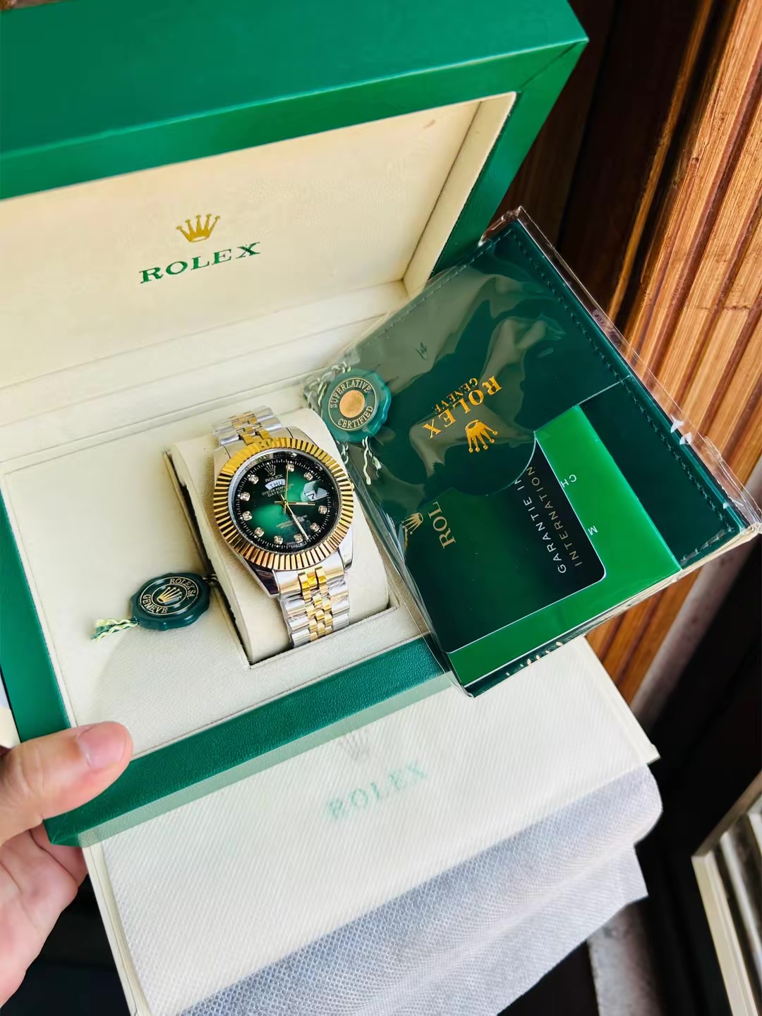 Mens ROLEX watch with box and packaging photo 10