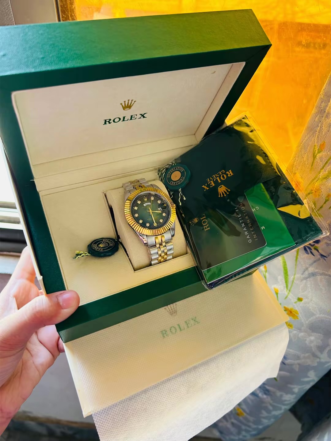 Mens ROLEX watch with box and packaging photo 9