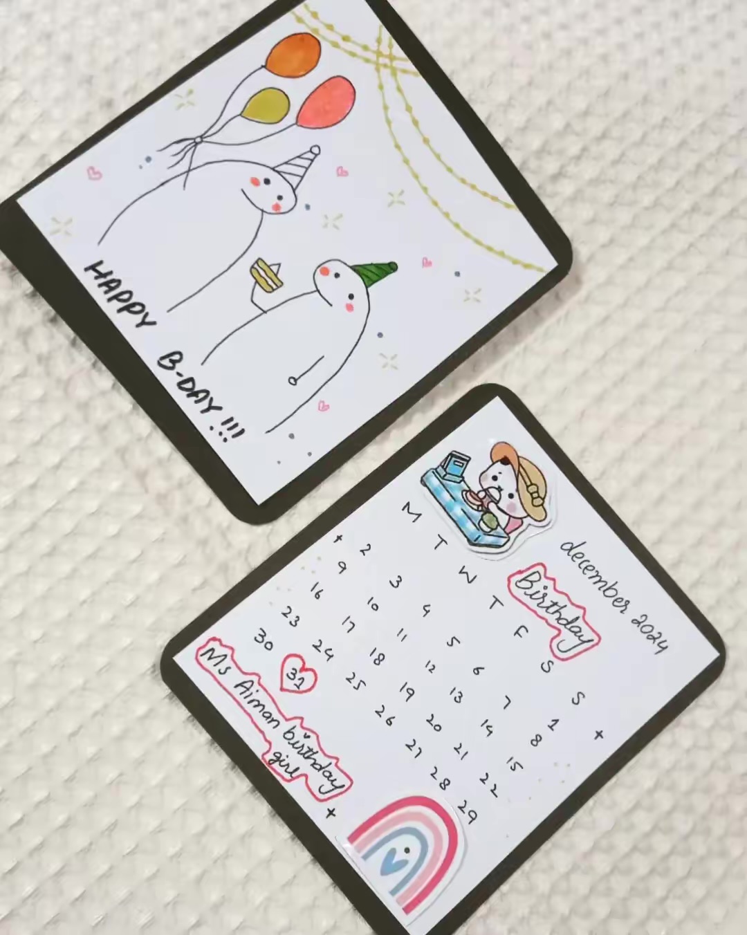 Set of 2 Birthday Cards , Handmade photo 2