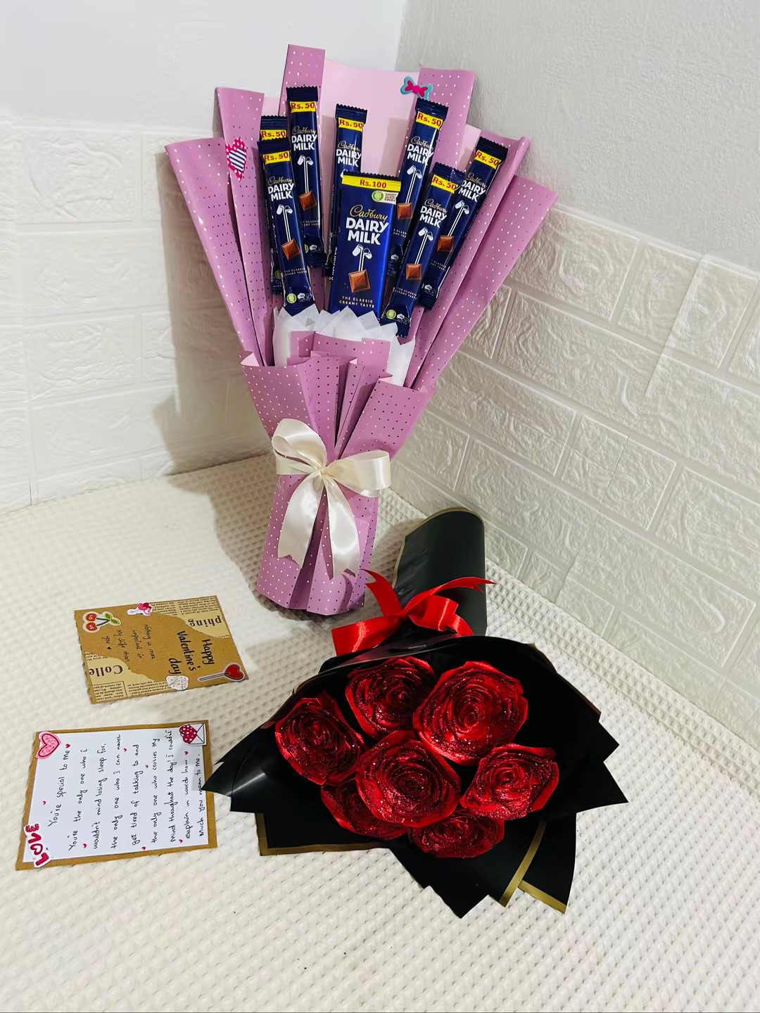Deal ( Flower and Chocolate Bouquet with handmade Cards) photo 2