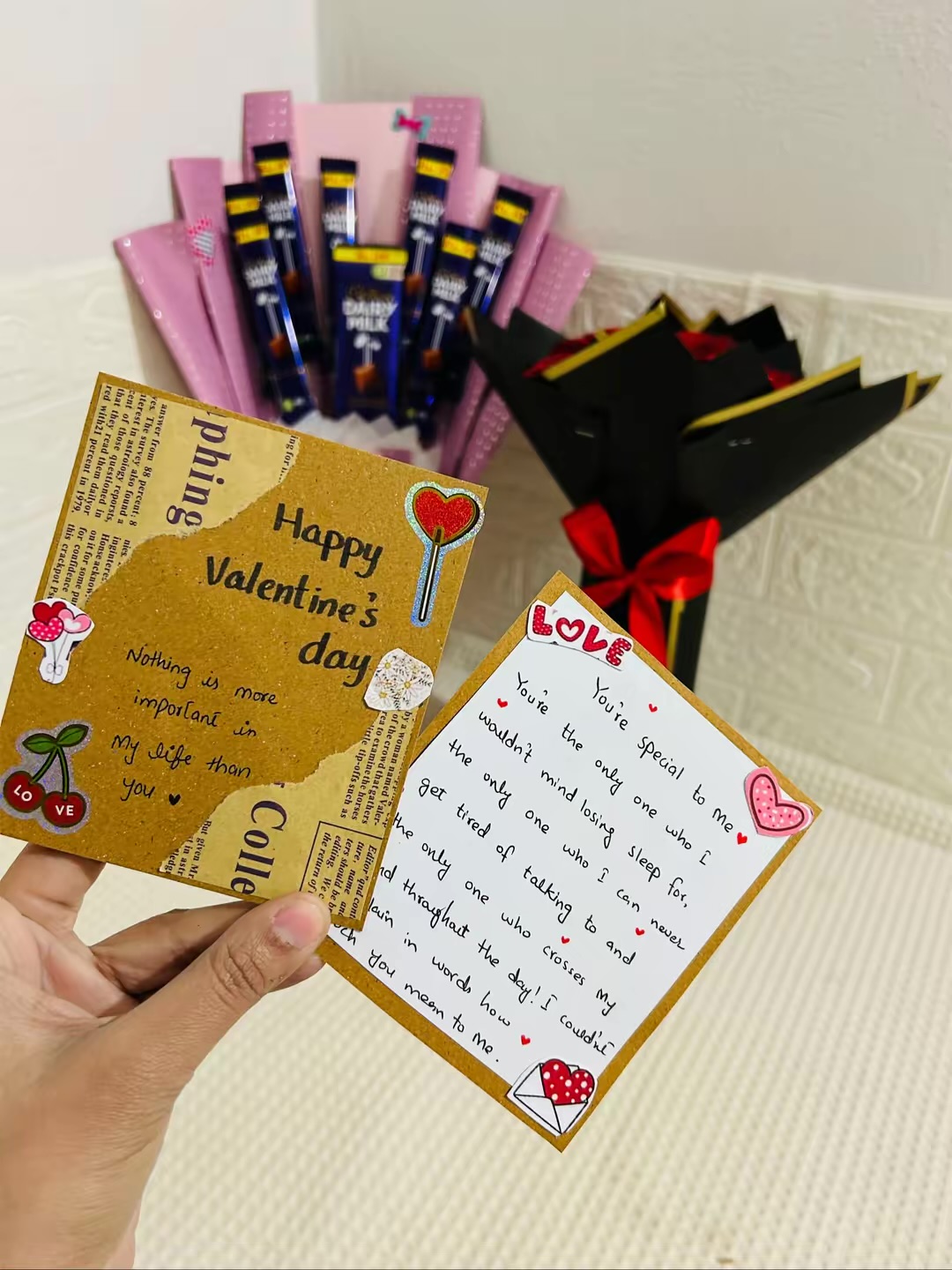 Deal ( Flower and Chocolate Bouquet with handmade Cards) photo 3