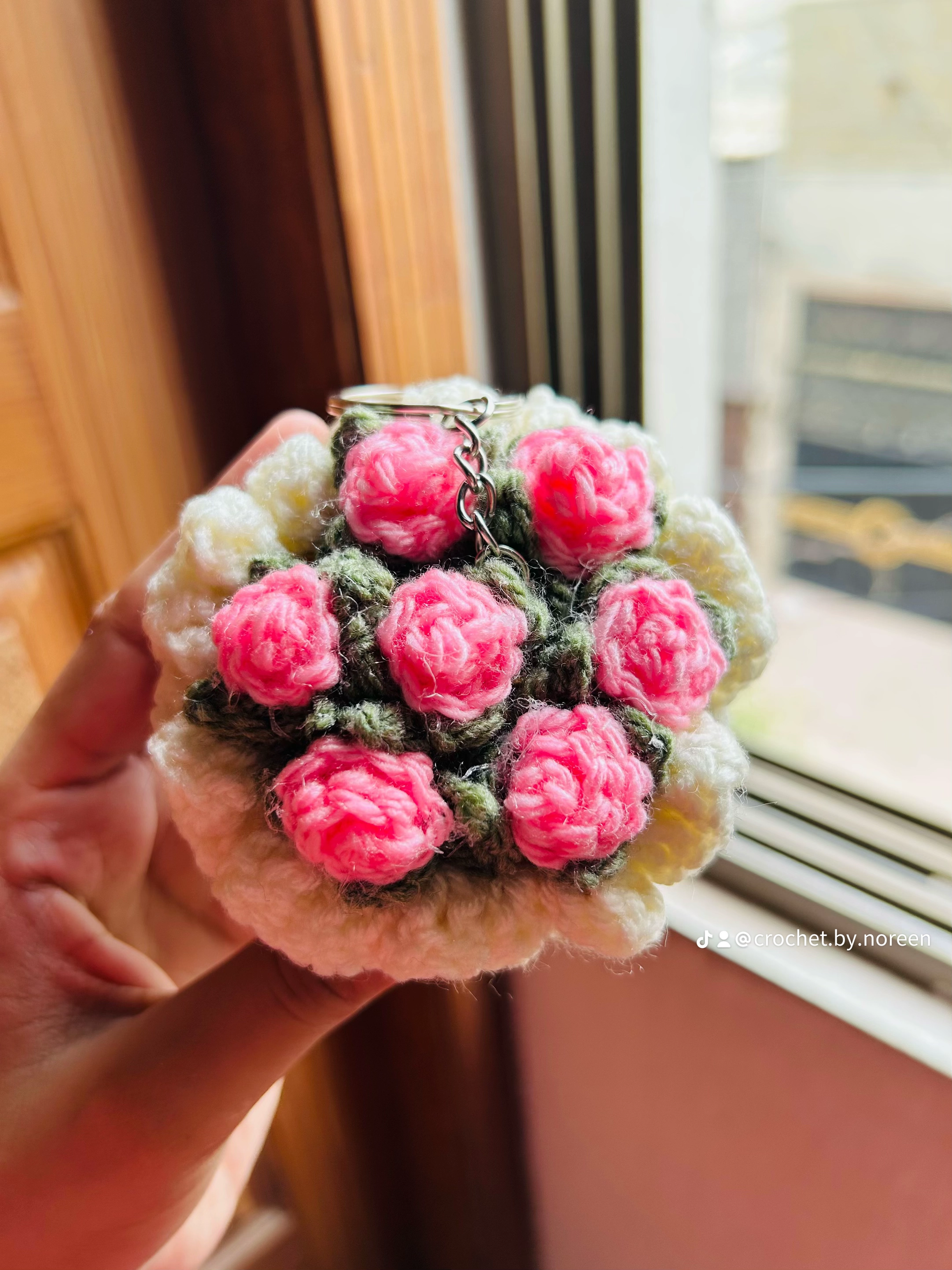 Mini Bouquet key chain , Crochet Key chain photo 2