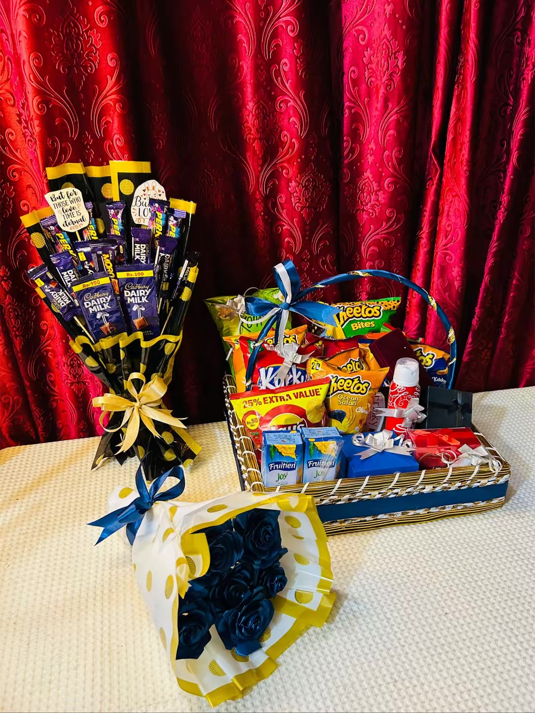 3 in 1 Deal ( Snacks Basket, Chocolate and Flowers bouquet) photo 4