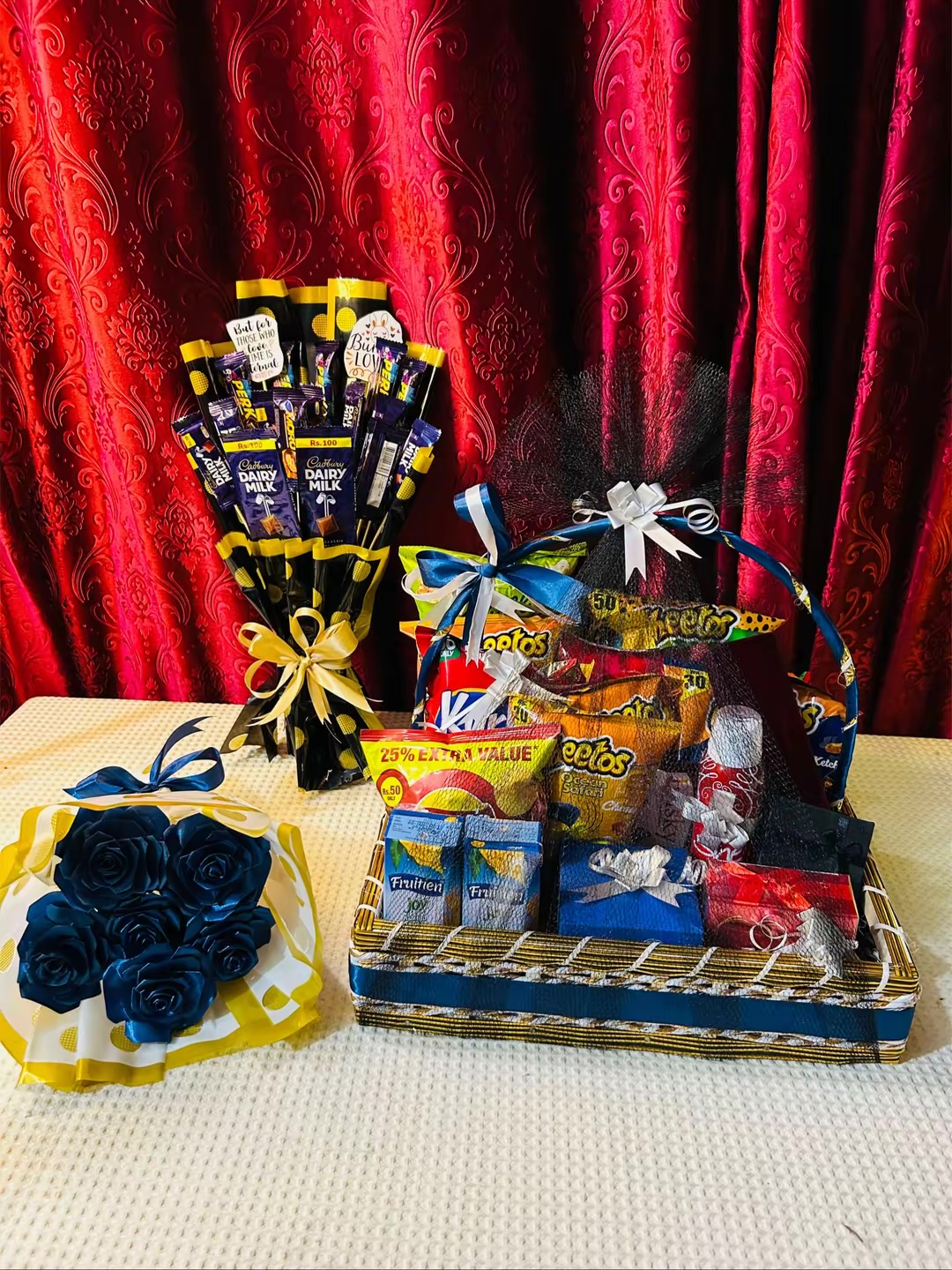 3 in 1 Deal ( Snacks Basket, Chocolate and Flowers bouquet) photo 3