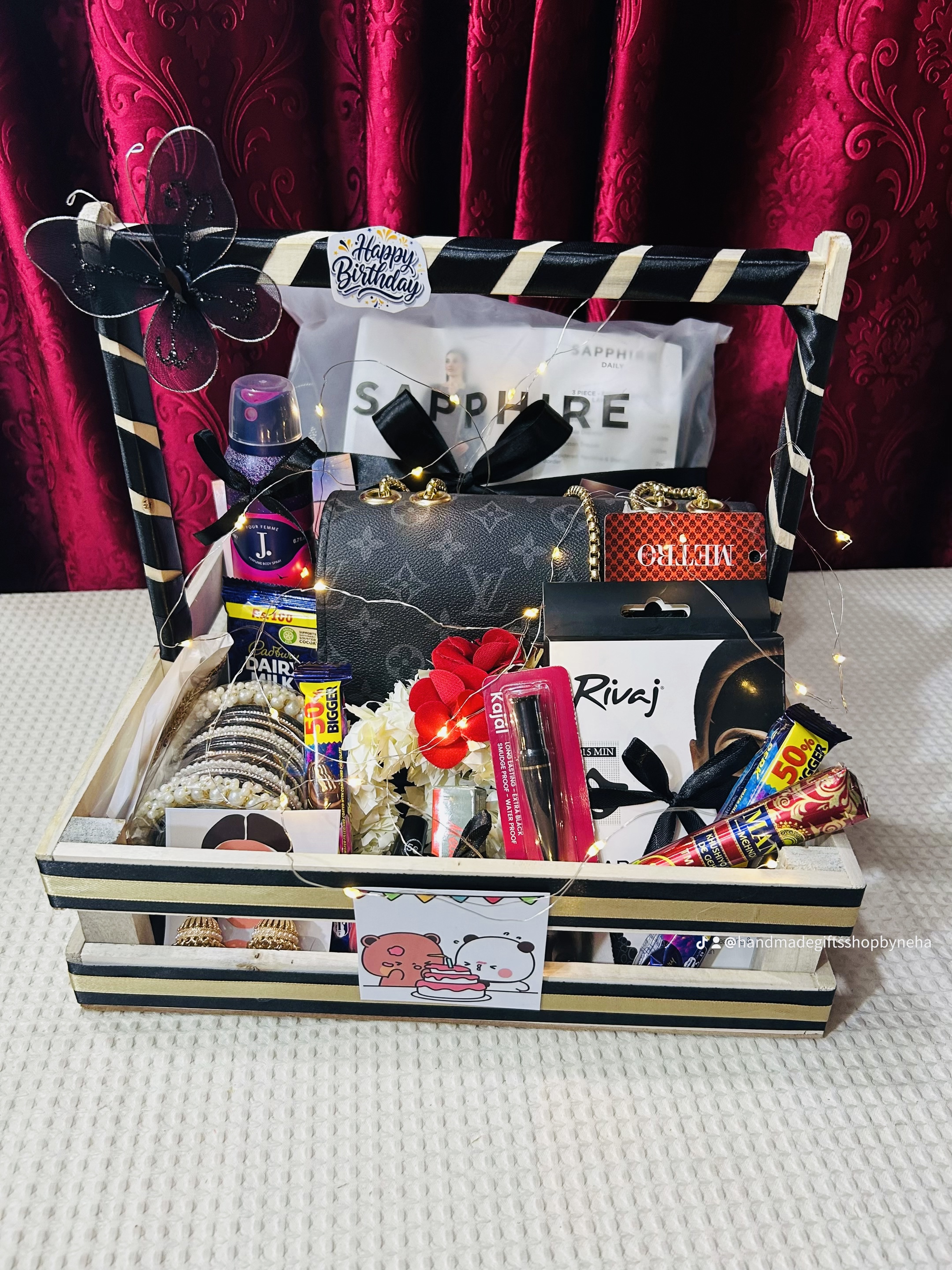 Gift Basket For Her | Wooden Basket