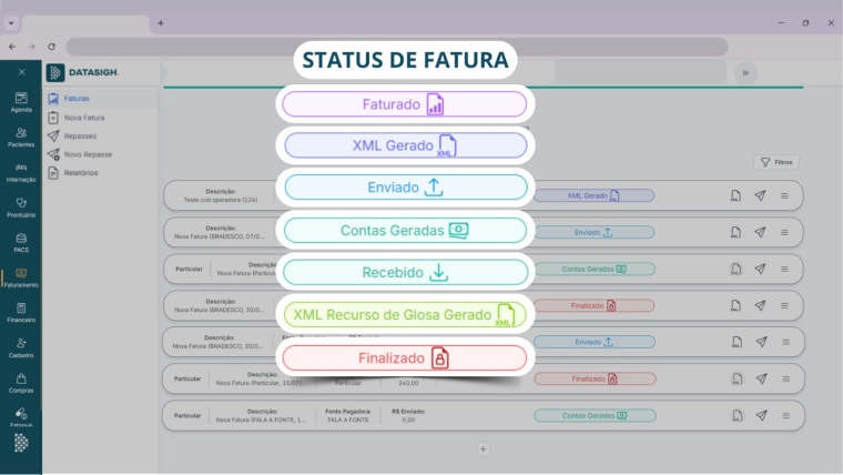 Controle de status de fatura no faturamento