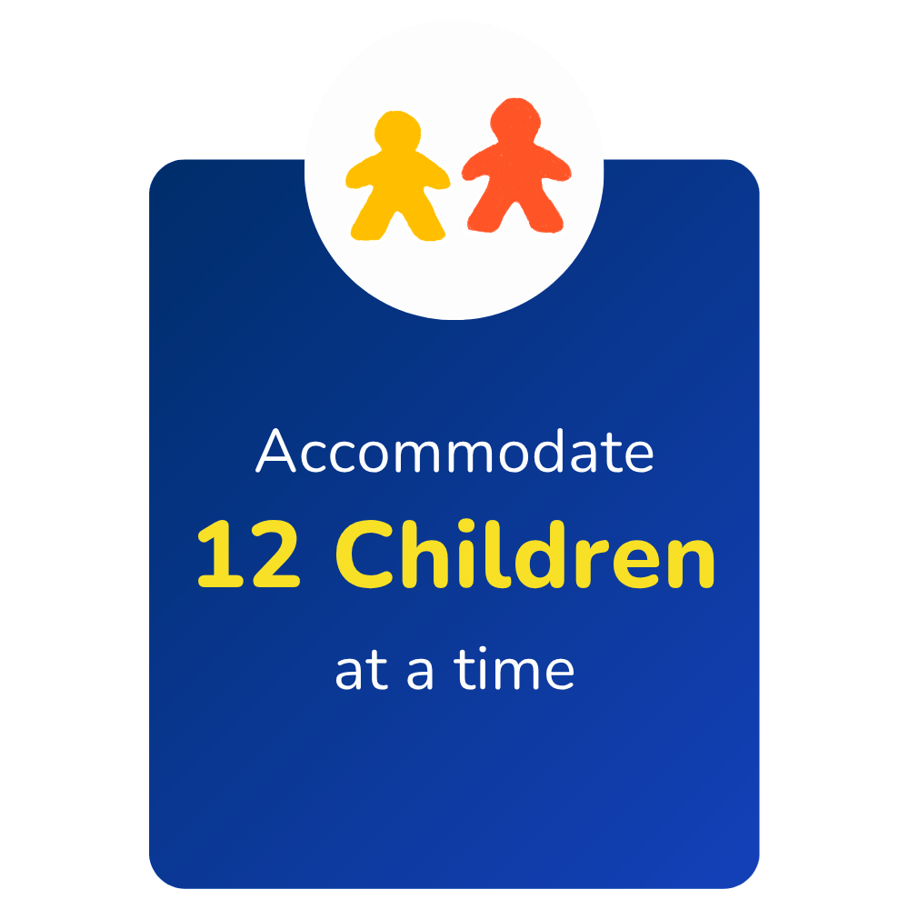 Accommodate 12 children at a time