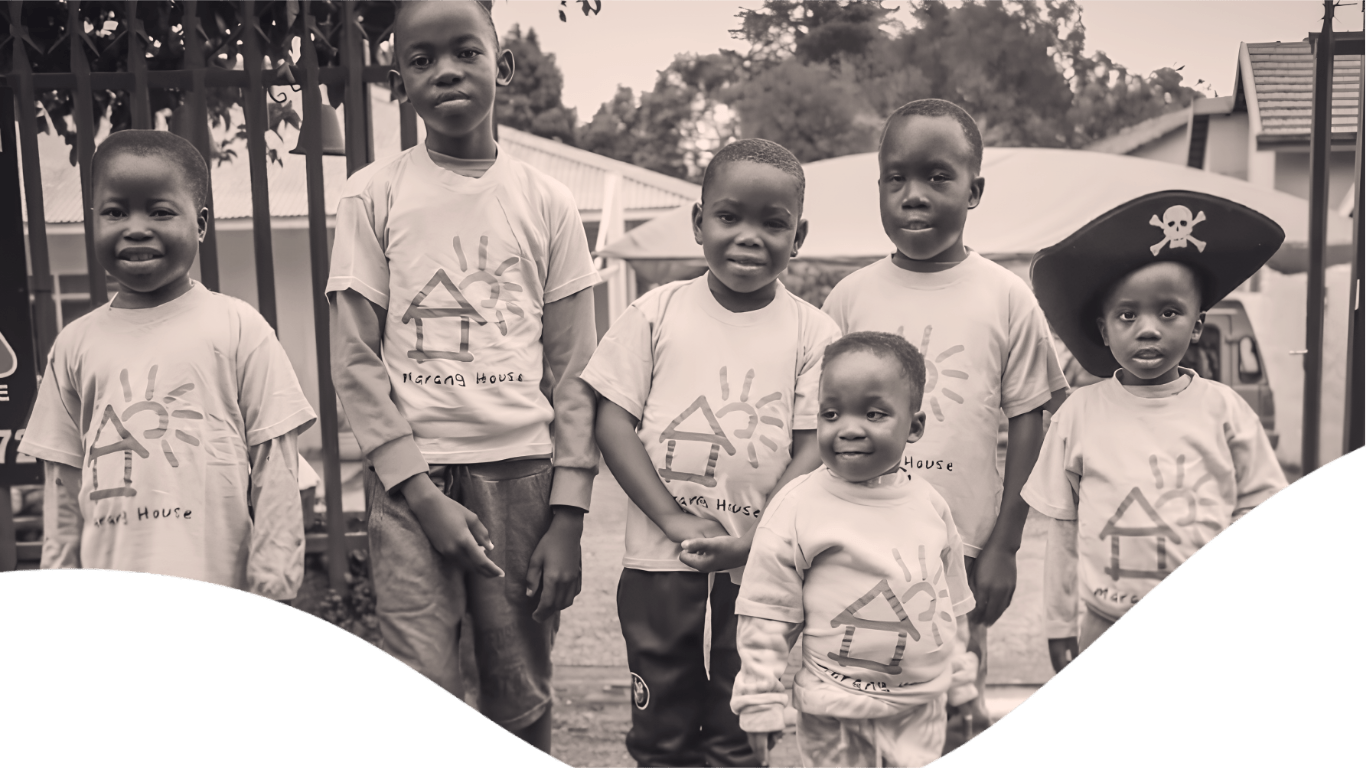 Children at Marang House wearing Marang House t-shirts