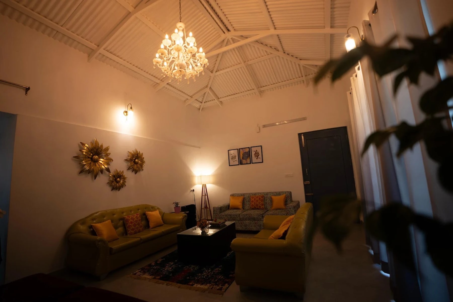Living room at The Lake House villa in Ooty