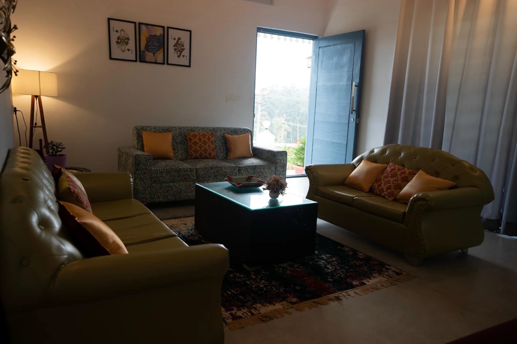 Spacious living area at The Lake House Ooty