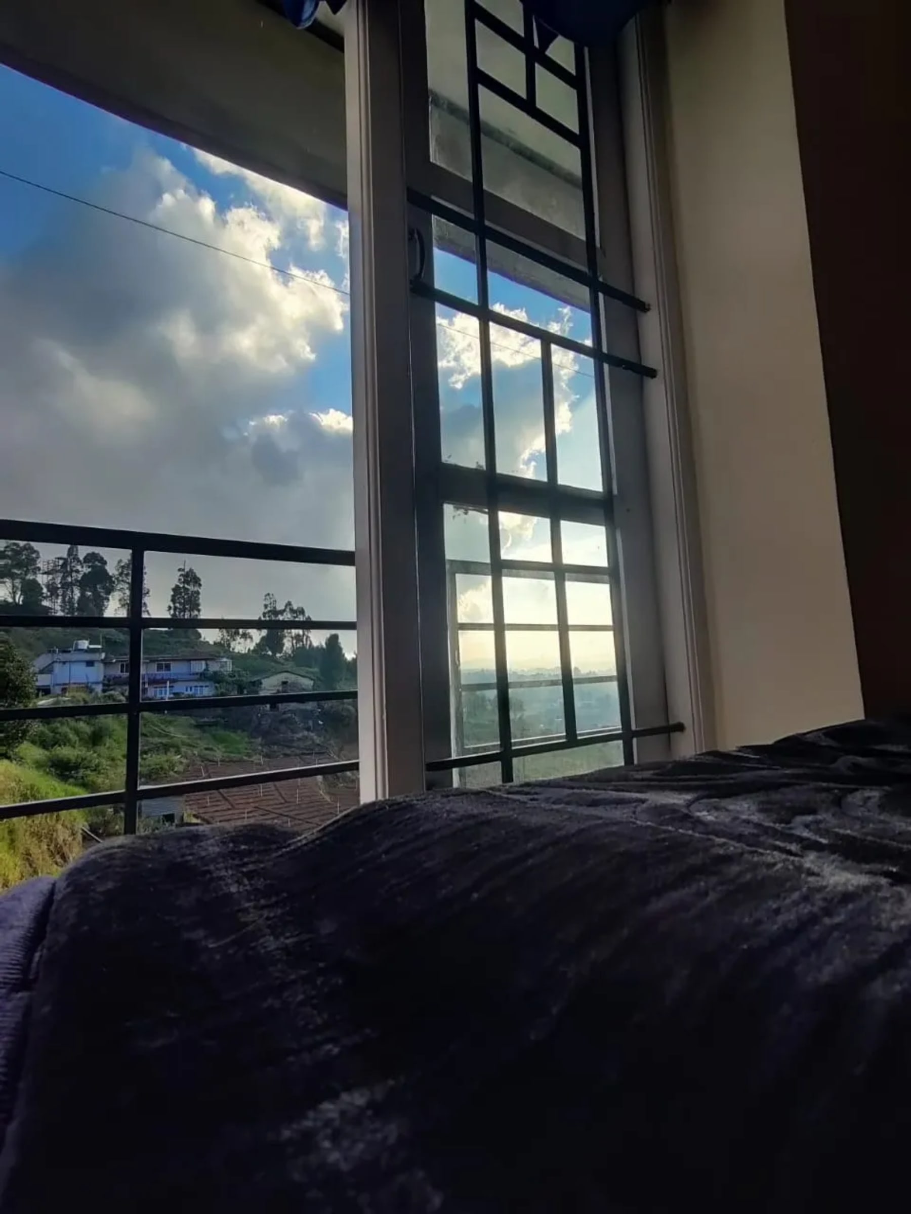 Balcony view at Ooty Horizon Heights hill apartment