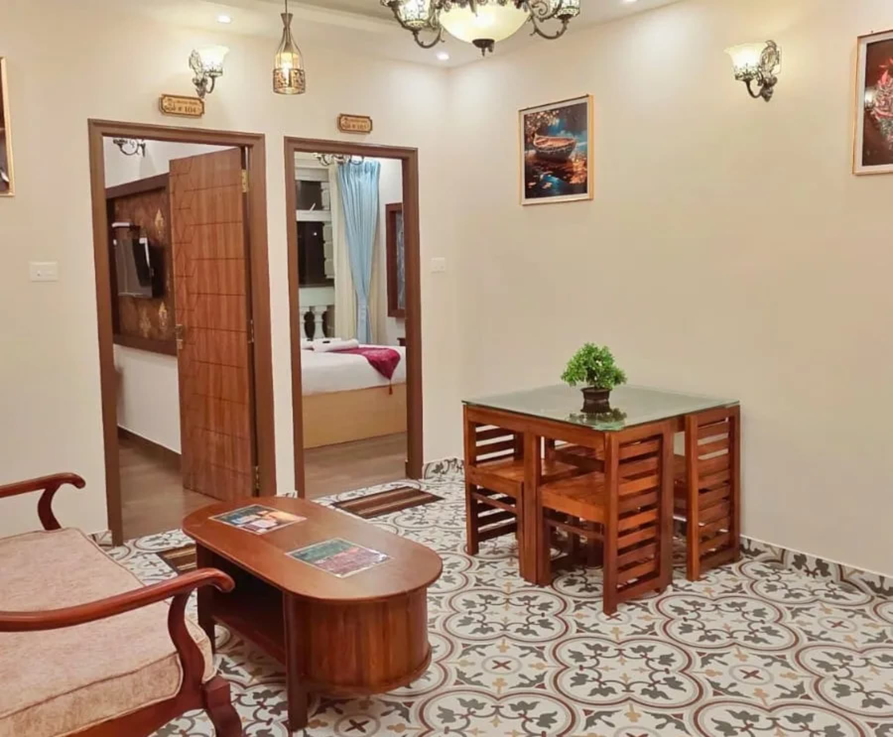 Modern living room at Grand Park Residency in Ooty