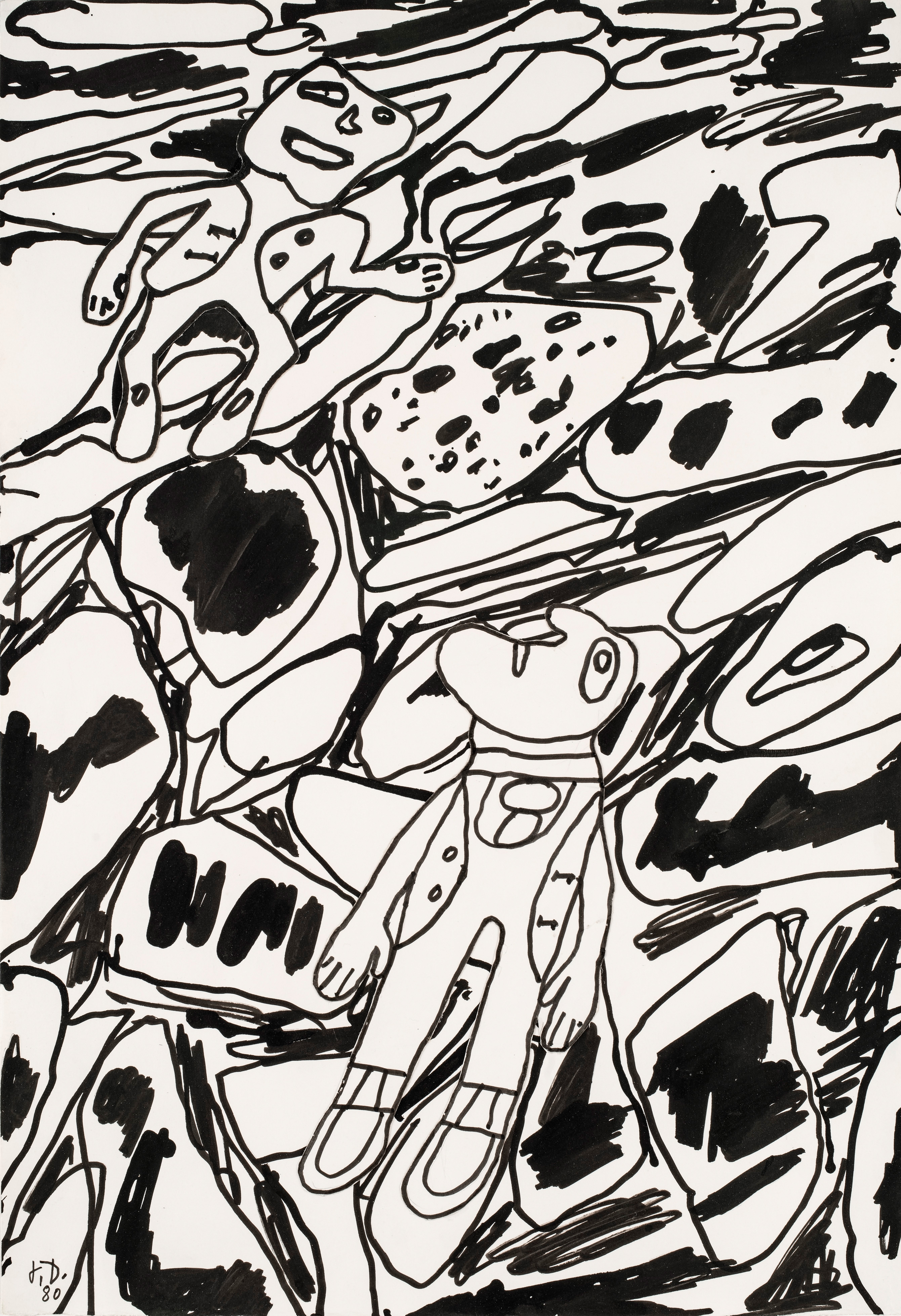 Paysage avec deux personnages , 1980. Image courtesy of Zeit Contemporary Art, New York.