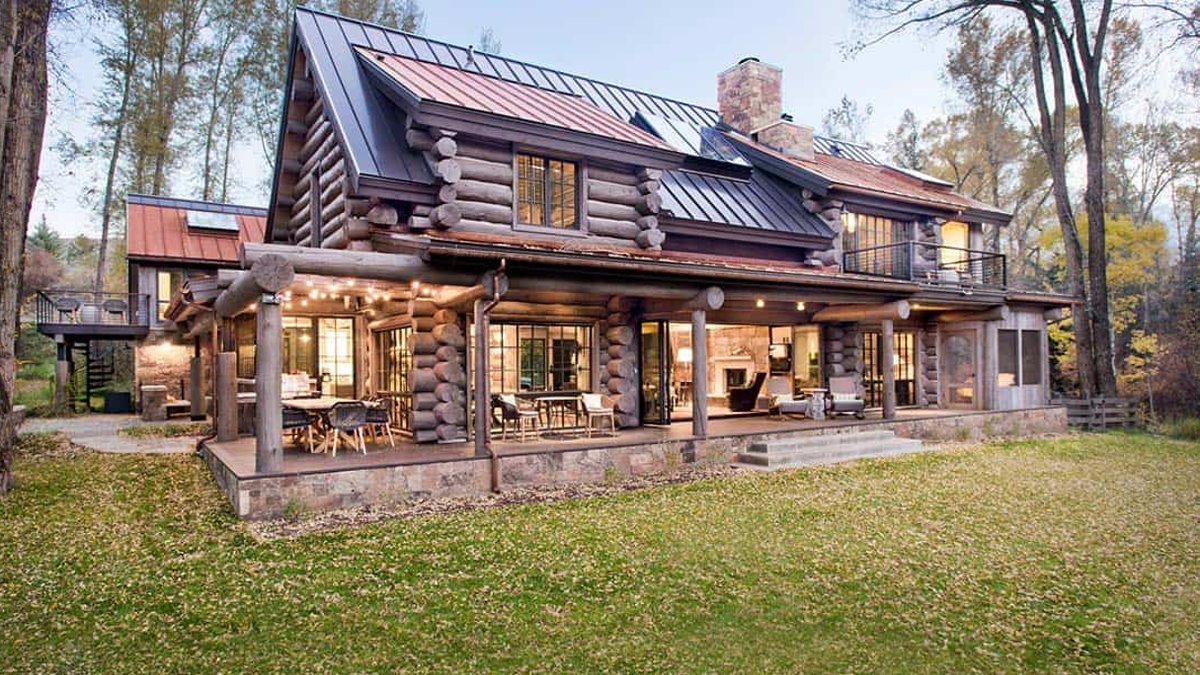 Colorado Log Cabin With River View Receives Stunning Update Colorado Log Cabin With River View Receives Stunning Update - colorado log cabin renovation