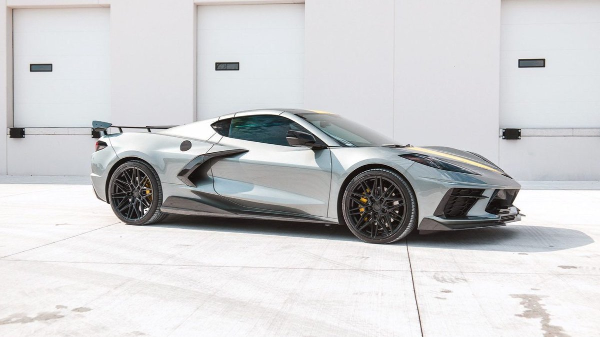 Silver Flare Corvette C8 Receives Vossen Hybrid Wheels - corvette c8