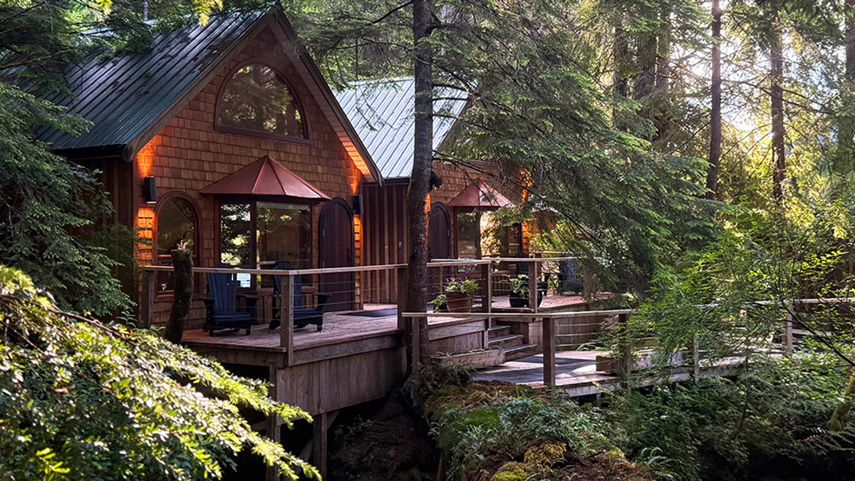 Remote hotel blends indoors with nature seamlessly - remote hotel