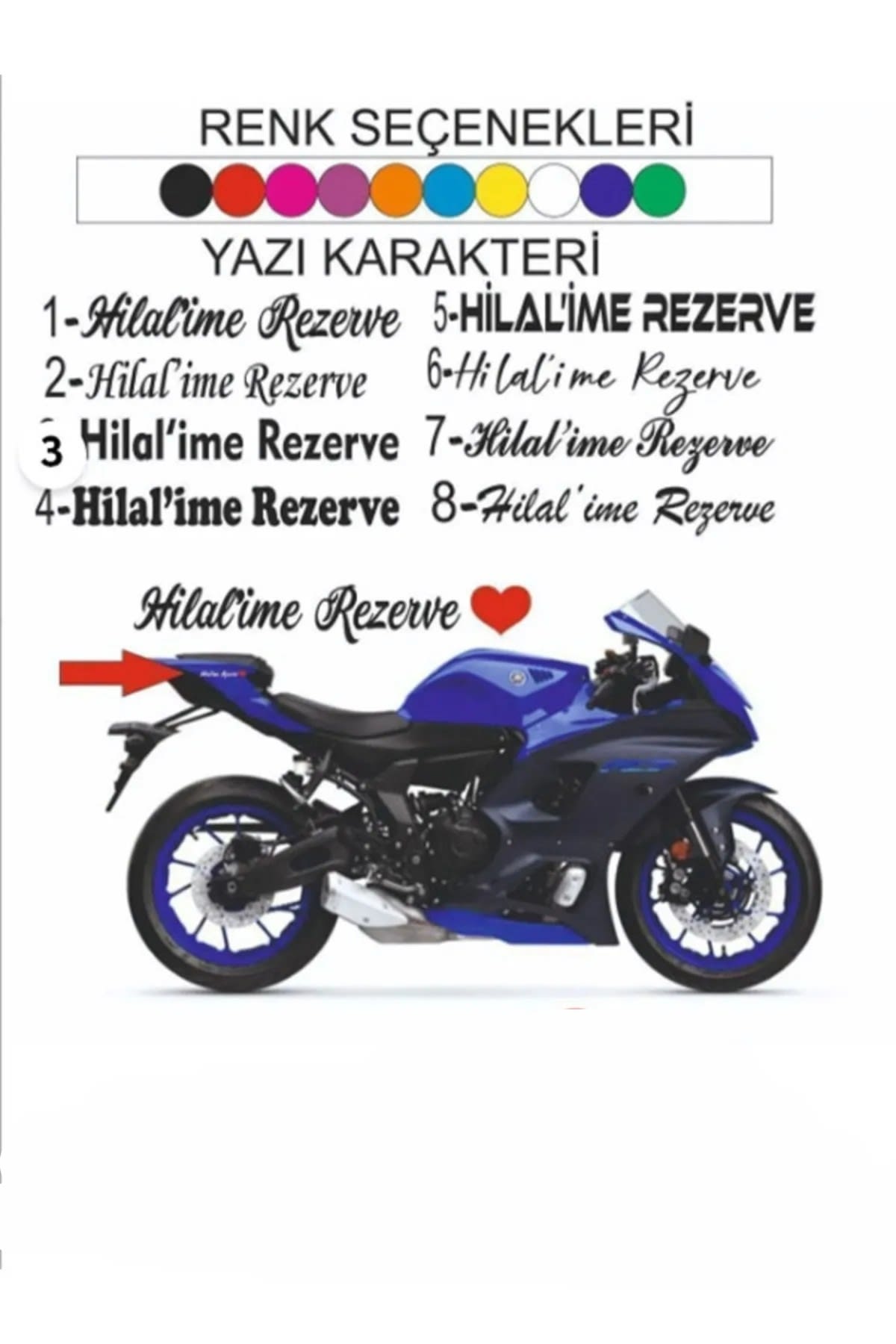 Kişiye Özel Rezerve Yazısı…