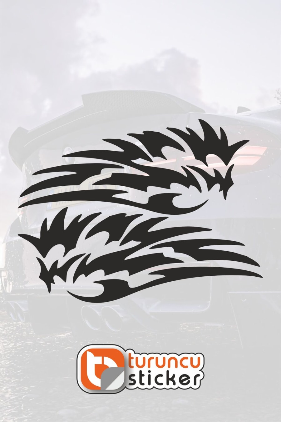 Kanat Set (Sağ-Sol) Sticker Etiket 17x7 cm – Araç – Motor – Laptop - Kask Etiket Sticker