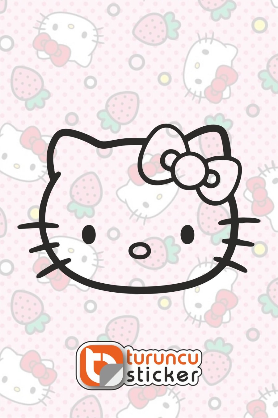 Hello Kitty Sticker Etiket 10x7 cm – Araç – Motor – Laptop - Kask Etiket Sticker