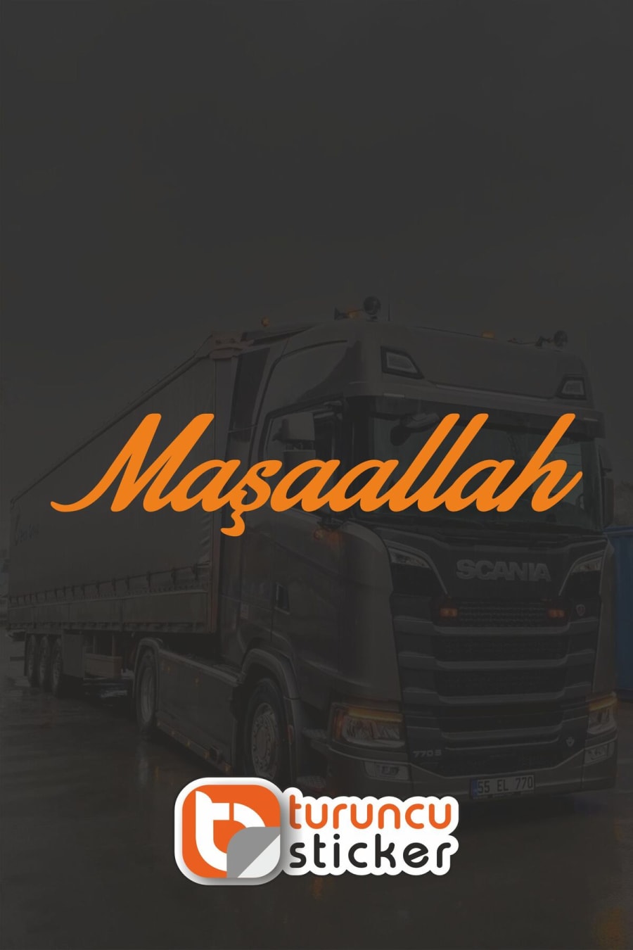 Maşallah Sticker Etiket 20x4.5 cm – Araç – Motor – Laptop - Kask Etiket Sticker