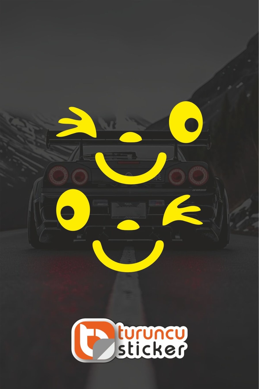 Göz Kırpan Yan Ayna Sticker 15x8.5 - Sağ Sol Set - Araç Sticker - Ayna