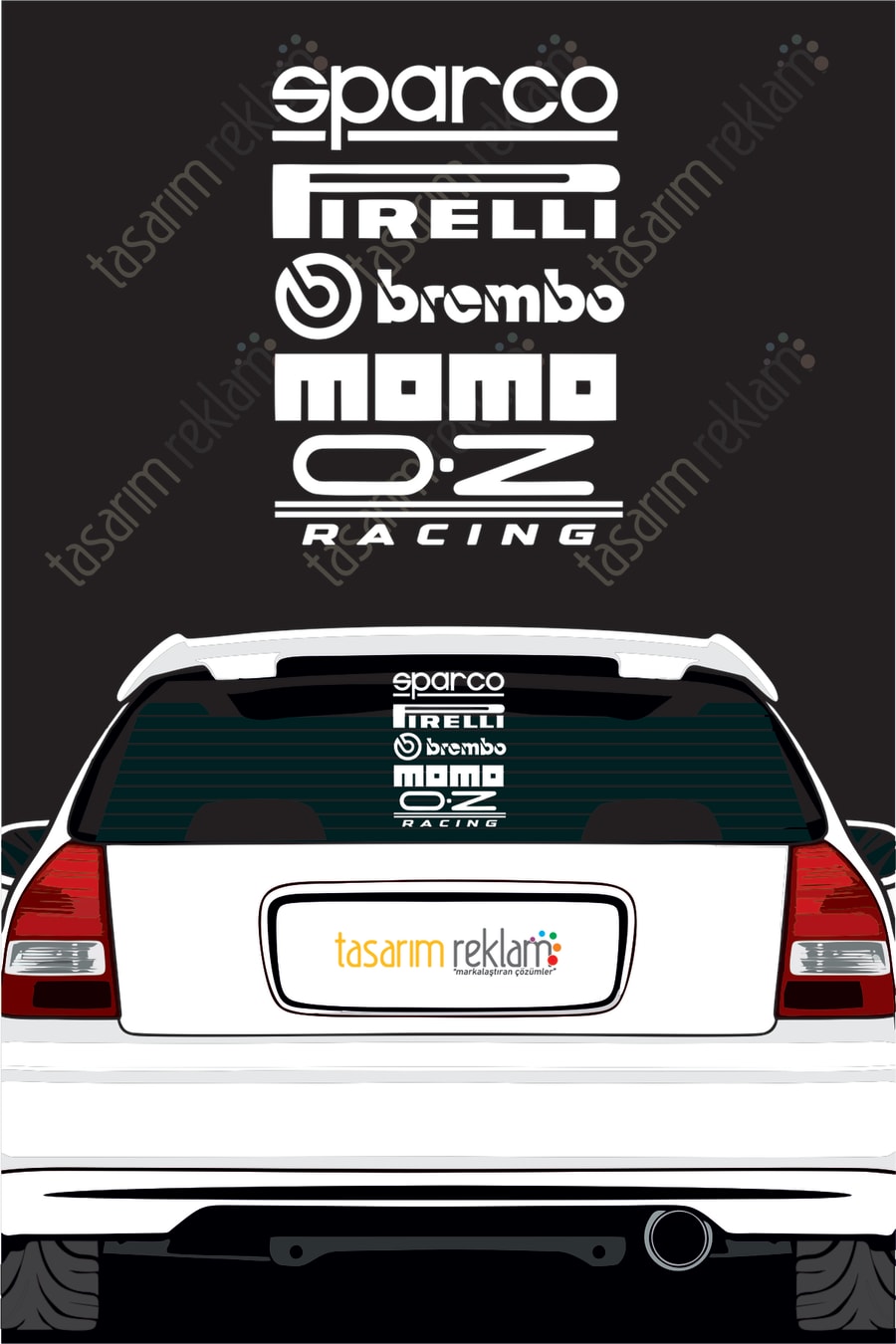 Sponsor Set Araba Yazısı-Araba Cam Yazısı-Araç Sticker-Motosiklet Sticker