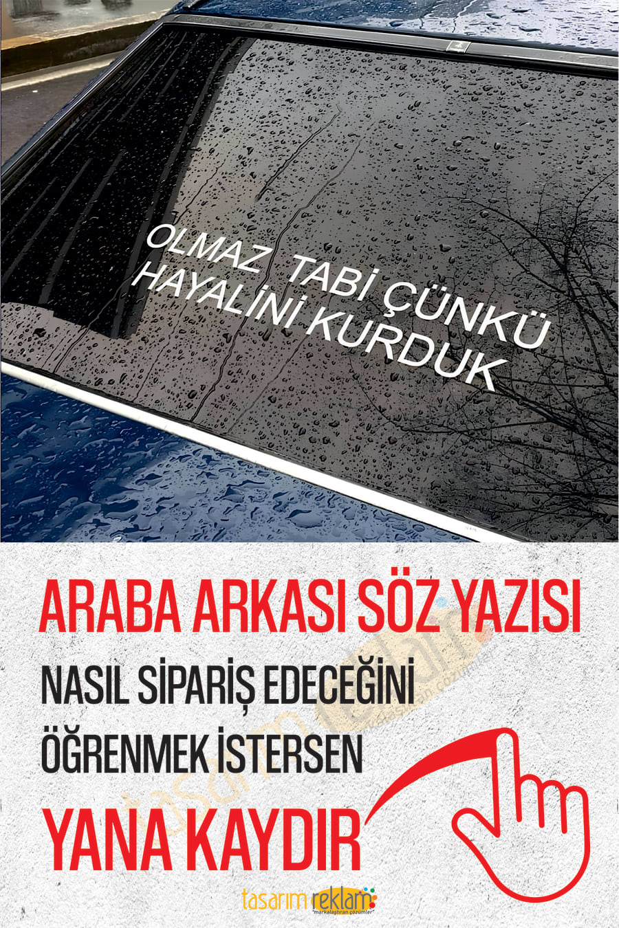 Araba Cam Yazısı-Araba Sticker-Oto Sticker-Motosiklet Sticker