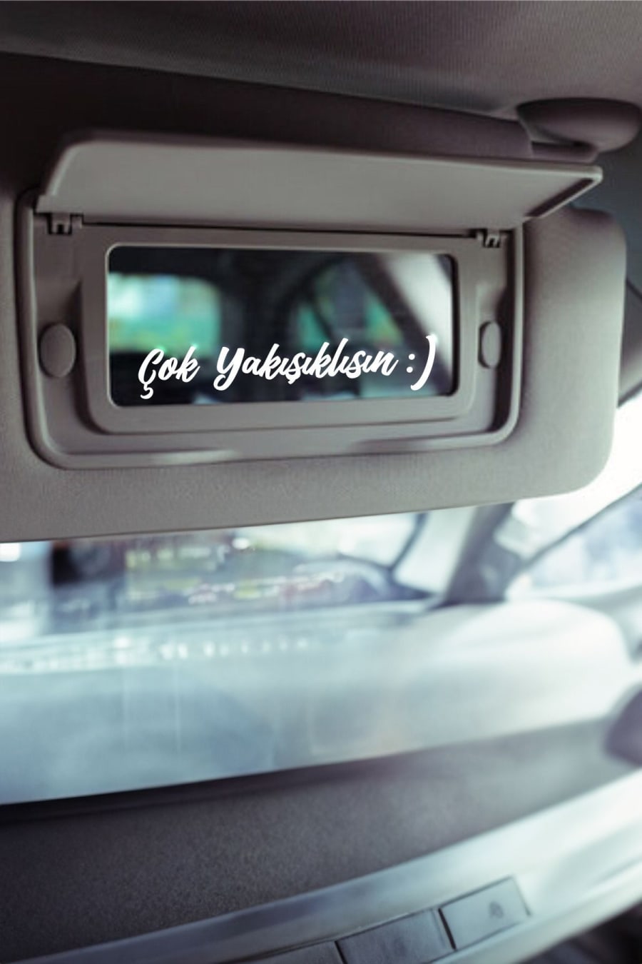 Çok Yakışıklısın - Araba Güneşlik Ayna - Motor Yazısı -Etiket Sticker 8,5x1,5cm