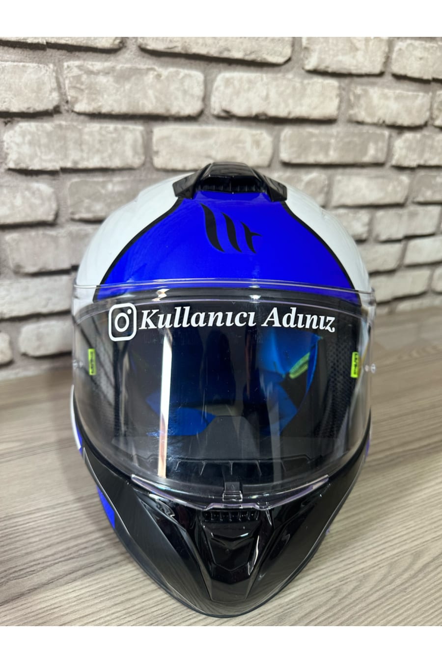 Kask Vizör İçin İnstagram Kullanıcı Adı Sticker 15 Cm Beyaz Renk