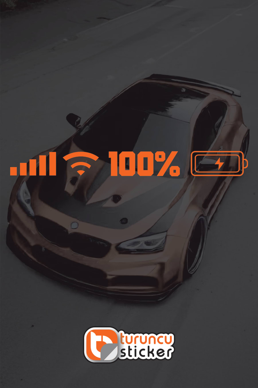 Batarya - Şarj - Wifi Sticker - Araba-motosiklet - Jdm Etiket Sticker 28x3cm