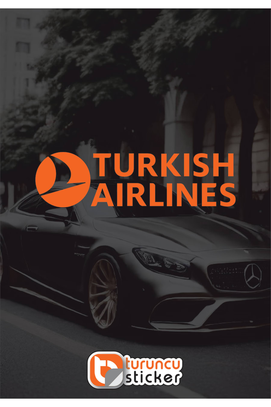 Turkish Airlines - Marka Araba-motosiklet Etiket Sticker 20x5,5cm