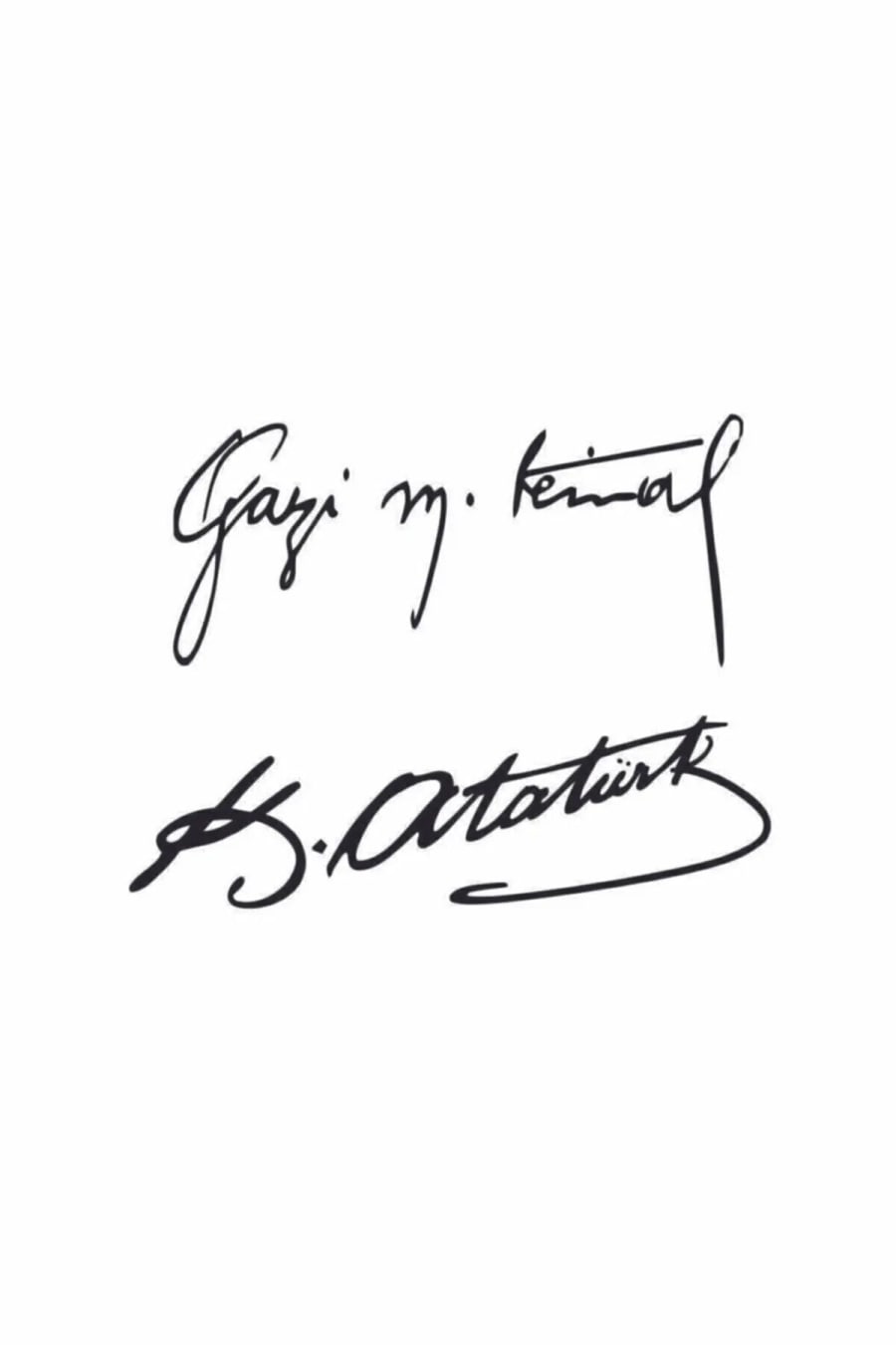 Atatürk İmza Stickerları, Gazi Mustafa Kemal ve Atatürk İmzaları 15x6 Cm, Oto Sticker