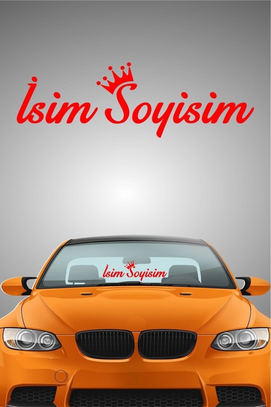 Kişiye Özel Oto Sticker Size Özel Isim Stance Taçlı Büyük Boy Cam Yazısı Araba Stickerı